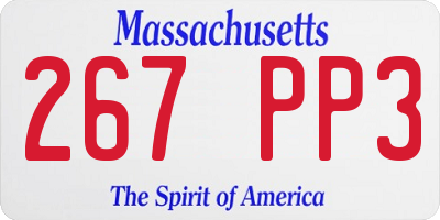 MA license plate 267PP3