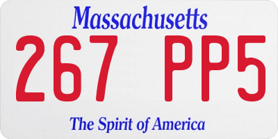 MA license plate 267PP5