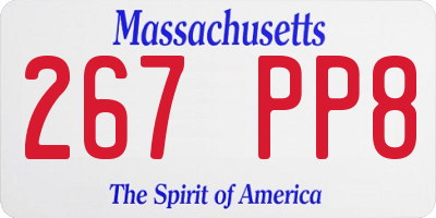 MA license plate 267PP8