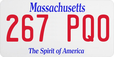 MA license plate 267PQ0