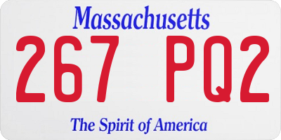 MA license plate 267PQ2