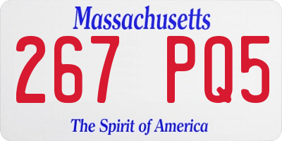 MA license plate 267PQ5