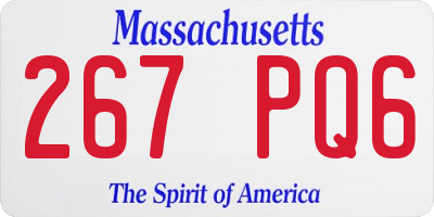 MA license plate 267PQ6