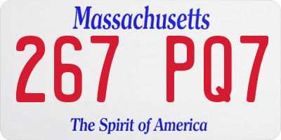 MA license plate 267PQ7