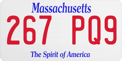 MA license plate 267PQ9