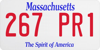 MA license plate 267PR1