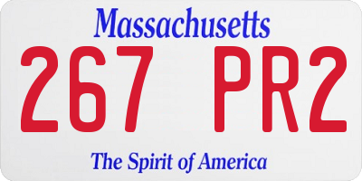 MA license plate 267PR2