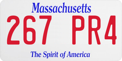 MA license plate 267PR4