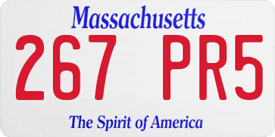 MA license plate 267PR5