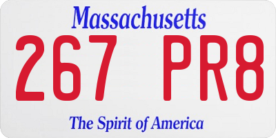 MA license plate 267PR8