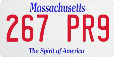 MA license plate 267PR9