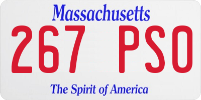 MA license plate 267PS0