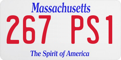 MA license plate 267PS1