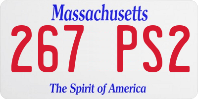 MA license plate 267PS2