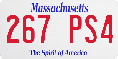 MA license plate 267PS4