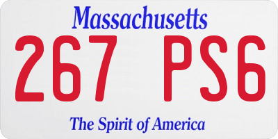 MA license plate 267PS6