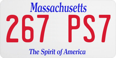 MA license plate 267PS7
