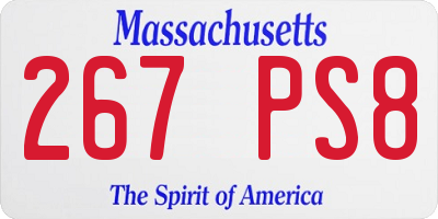 MA license plate 267PS8