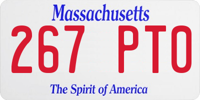 MA license plate 267PT0