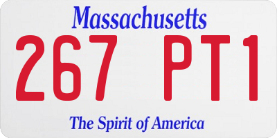 MA license plate 267PT1