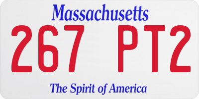 MA license plate 267PT2