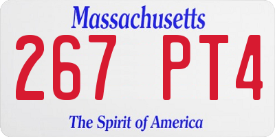 MA license plate 267PT4