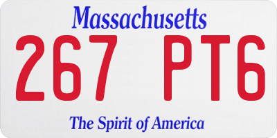 MA license plate 267PT6