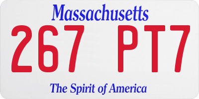 MA license plate 267PT7