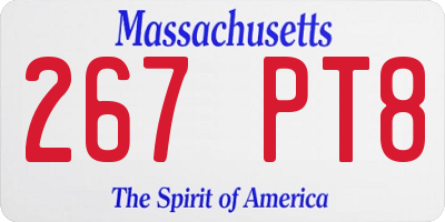 MA license plate 267PT8