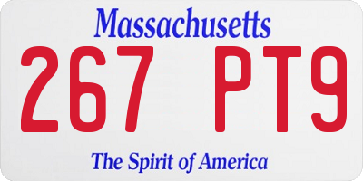 MA license plate 267PT9