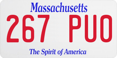 MA license plate 267PU0