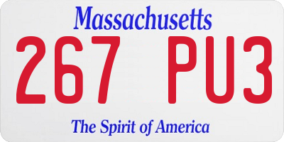 MA license plate 267PU3