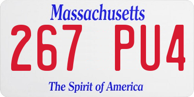 MA license plate 267PU4