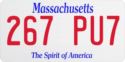 MA license plate 267PU7