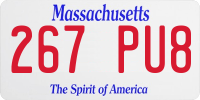 MA license plate 267PU8