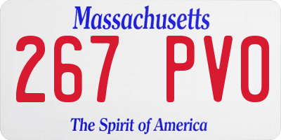 MA license plate 267PV0