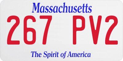 MA license plate 267PV2