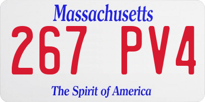 MA license plate 267PV4
