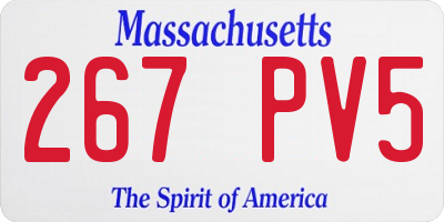 MA license plate 267PV5