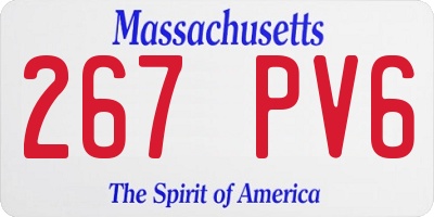 MA license plate 267PV6