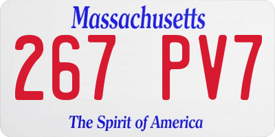 MA license plate 267PV7
