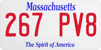 MA license plate 267PV8