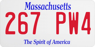 MA license plate 267PW4
