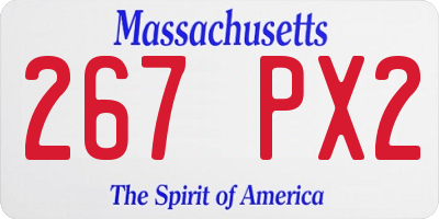 MA license plate 267PX2