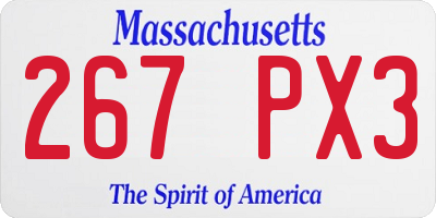 MA license plate 267PX3