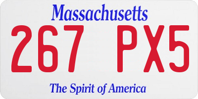 MA license plate 267PX5