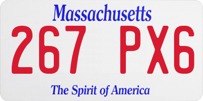 MA license plate 267PX6