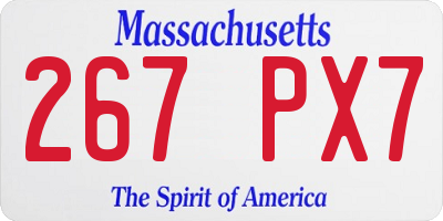 MA license plate 267PX7