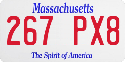 MA license plate 267PX8