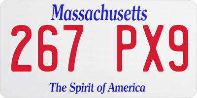 MA license plate 267PX9